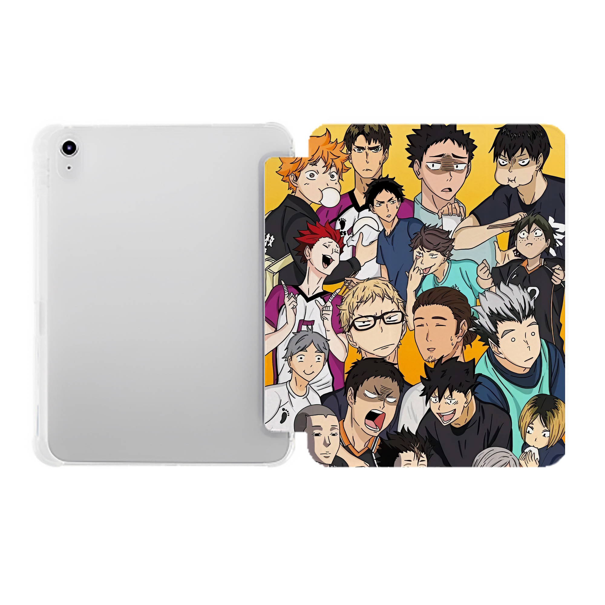 （画像用） ハイキュー!! Haikyu!! IPad ケース ペン収納付き 三つ折りスタンド PUレザー×シリコン 対応機種9.5/10.5/10.9インチ
